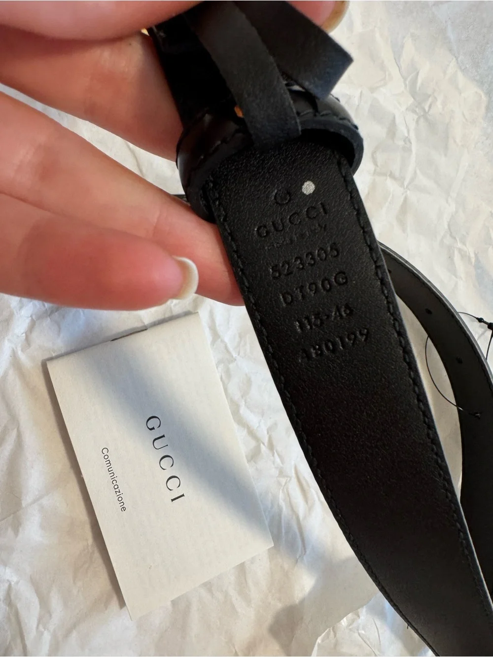 Gucci Black Leather Belt with Gold G Buckle